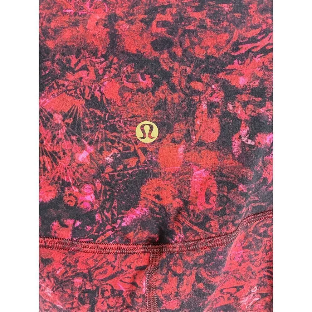 Lululemon Align High Rise in Red and Black Print Size 4